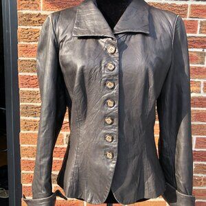 Classic Danier Genuine Leather Blazer – Chocolate Brown